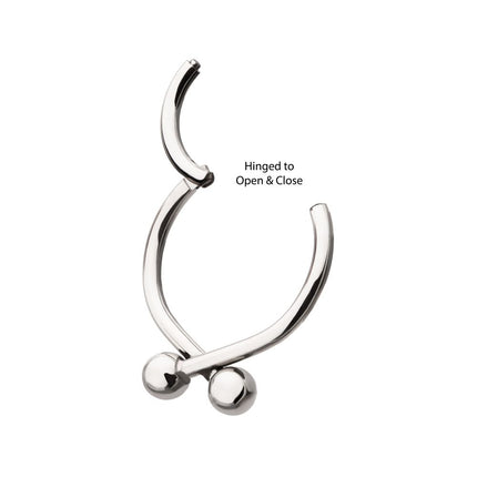 Invictus Titanium Twister Ball Hinged Segment Hoop Clicker