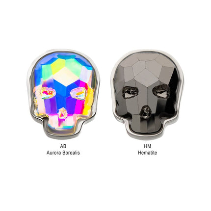Invictus Titanium Internally Threaded Glass Gem Skull Top