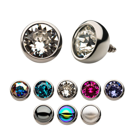 Invictus 16g Titanium Internally Threaded with Swarovski Crystal Round Back Bezel Set Top