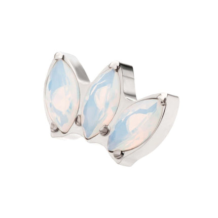 Invictus Titanium Internally Threaded Triple Marquise Opalite Cluster Top