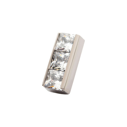 Invictus Titanium Internally Threaded with Channel Set Princess Gem Bar Top