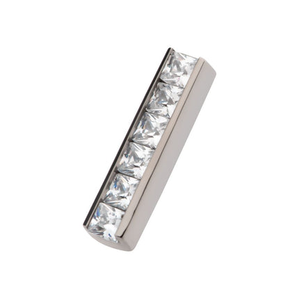 Invictus Titanium Internally Threaded with CNC Set Clear CZ 6-Cluster Bar Top