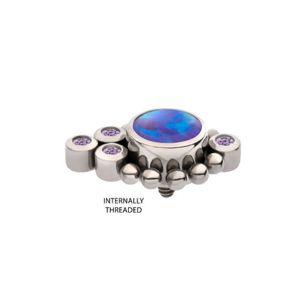 Invictus Titanium Internally Threaded Bezel Set Gem/Opal Beaded Cluster Top