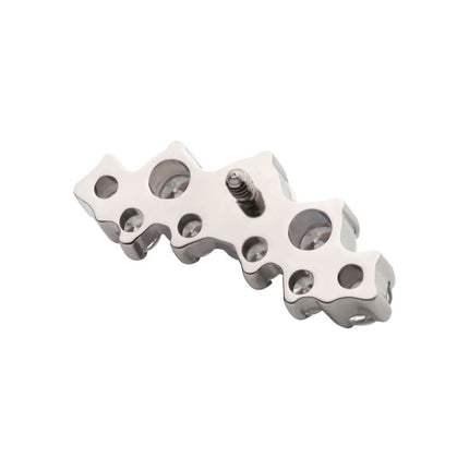 Invictus Titanium Internally Threaded Prong Set Round CZ/Opal Terraced Cluster Top
