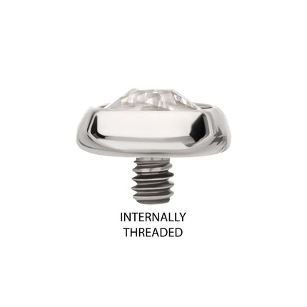 Invictus 14g Titanium Internally Threaded Low Profile Bezel Set Swarovski Crystal Dermal Top