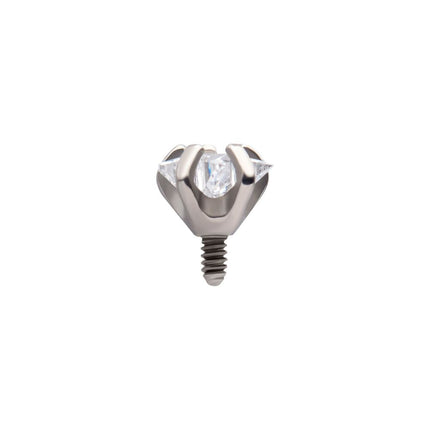 Invictus Titanium Internally Threaded with Prong Set CZ Star Shape Top