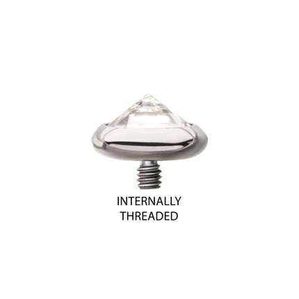 Invictus 16g Titanium Internally Threaded Round Bezel Set Inverse Gem Top