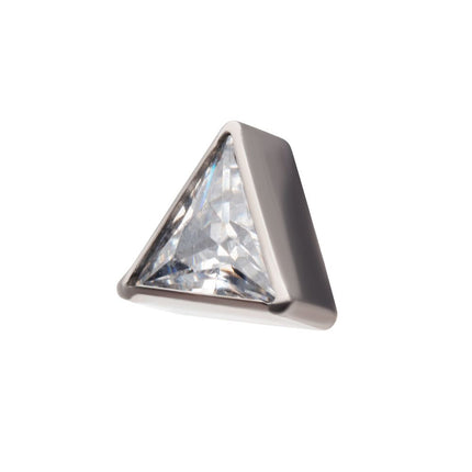 Invictus Titanium Internally Threaded with Bezel Set CZ Triangular Shape Top