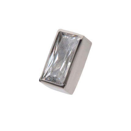 Invictus Titanium Internally Threaded with Bezel Set CZ Rectangular Shape Top
