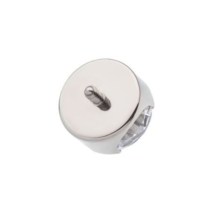 Invictus Titanium Internally Threaded with Prong Set Semi-Bezel Clear Gem Top