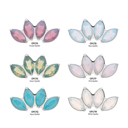 Invictus Titanium Internally Threaded 4-Cluster Marquise Opalite Top
