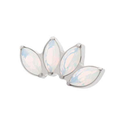 Invictus Titanium Internally Threaded 4-Cluster Marquise Opalite Top