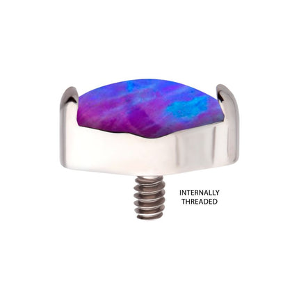 Invictus Titanium Internally Threaded with 2-Prong Set Marquise Opal Top
