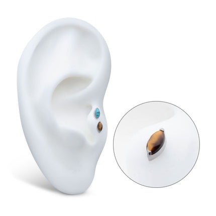 Invictus Titanium Internally Threaded with 2-Prong Marquise Stone Top
