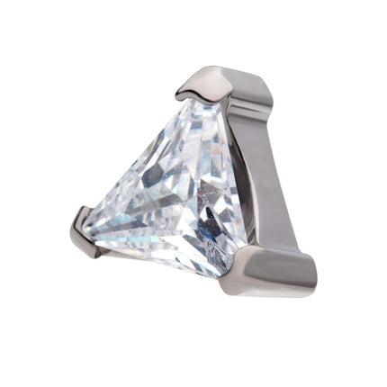 Invictus Titanium Internally Threaded with 3-Prong Set Triangular CZ Top