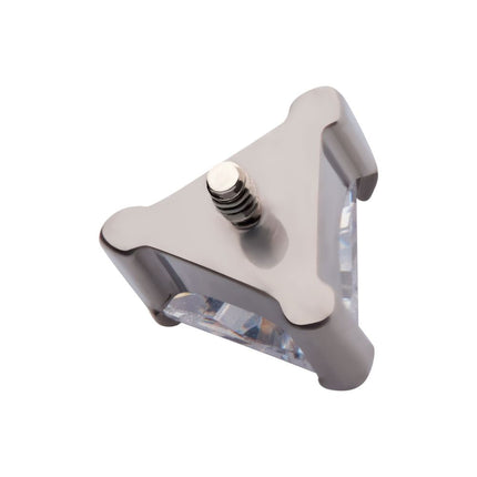 Invictus Titanium Internally Threaded with 3-Prong Set Triangular CZ Top