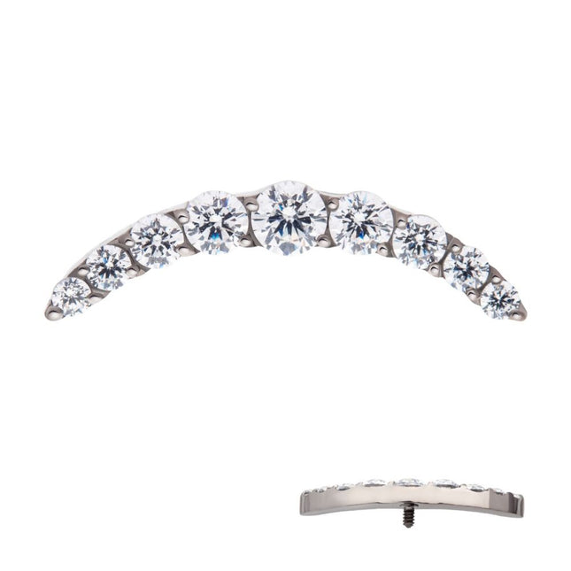 Invictus Titanium Internally Threaded Prong Set Round CZ/Opal 9-Cluster Top