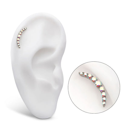 Invictus Titanium Internally Threaded Prong Set Round CZ/Opal 9-Cluster Top