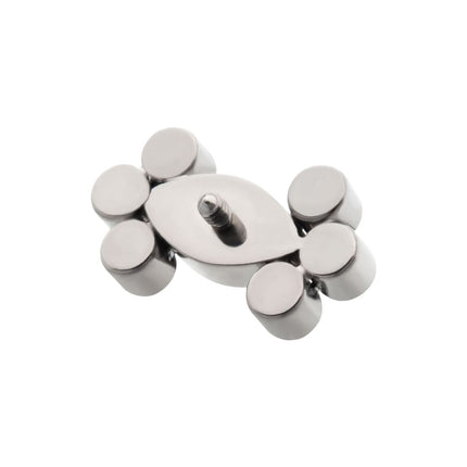 Invictus Titanium Internally Threaded with Clustered Bezel Set Marquise & Round CZ Top