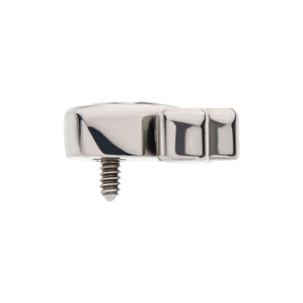 Invictus Titanium Internally Threaded with Clustered Bezel Set Teardrop & Round CZ Top
