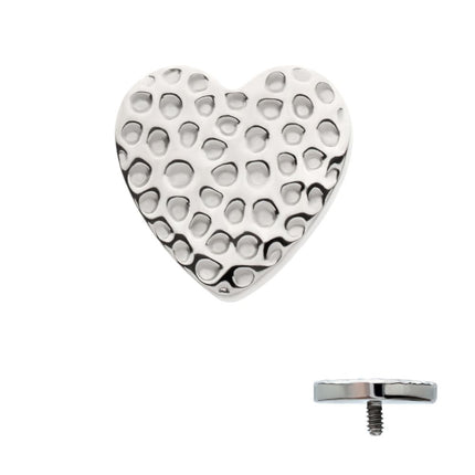 Invictus Titanium Internally Threaded Hammered Heart Top