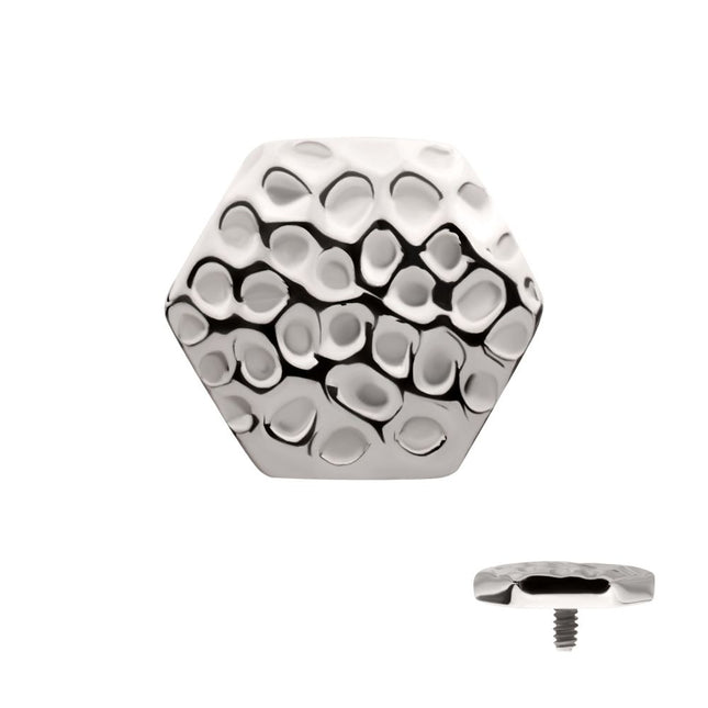 Invictus Titanium Internally Threaded Hammered Hexagon Top