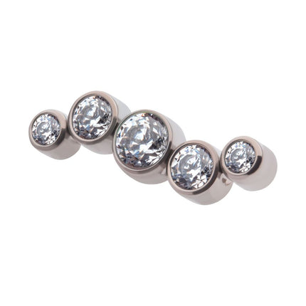 Invictus Titanium Internally Threaded Bezel Set CZ/Opal Oscillating 5-Cluster Top