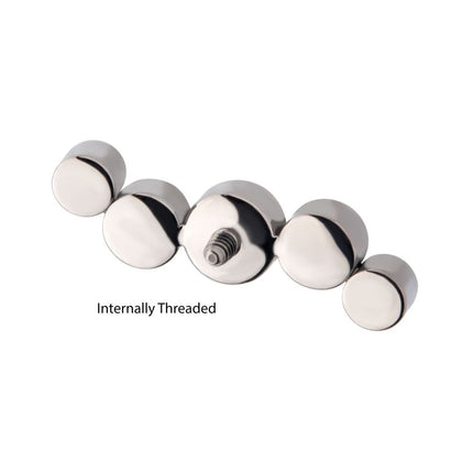 Invictus Titanium Internally Threaded Bezel Set CZ/Opal Oscillating 5-Cluster Top