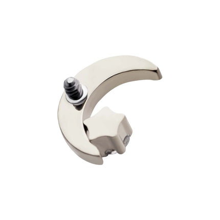 Invictus Titanium Internally Threaded Crescent Moon with CZ/Opal Top