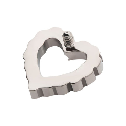 Invictus Titanium Internally Threaded with Pave Set CZ Hollow Heart Top