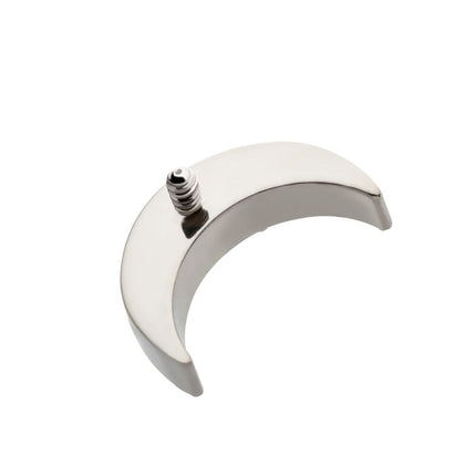 Invictus Titanium Internally Threaded with Pave Set CZ Crescent Moon Top
