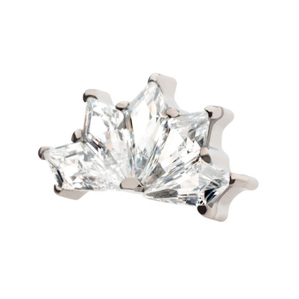 Invictus Titanium Internally Threaded with Prong Set Diamond Shape CZ Kite Shape Top