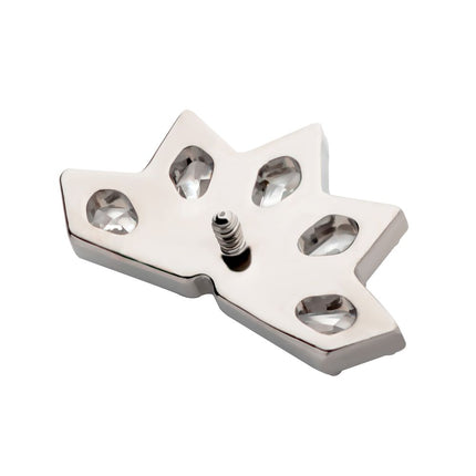 Invictus Titanium Internally Threaded with Diamond Shape CZ 5-Cluster Kite Shape Top