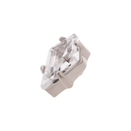 Invictus Titanium Internally Threaded Prong Set Kite Shaped CZ Top