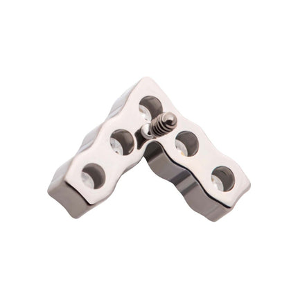 Invictus Titanium Internally Threaded with Prong Set Round Clear CZ Chevron Shape Top