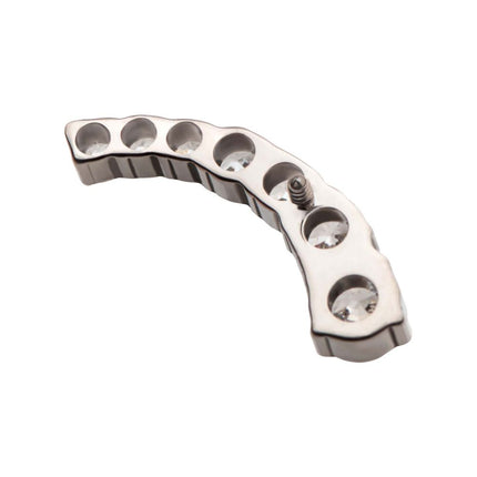 Invictus Titanium Internally Threaded with Prong Set Round Clear CZ 7-Cluster Top