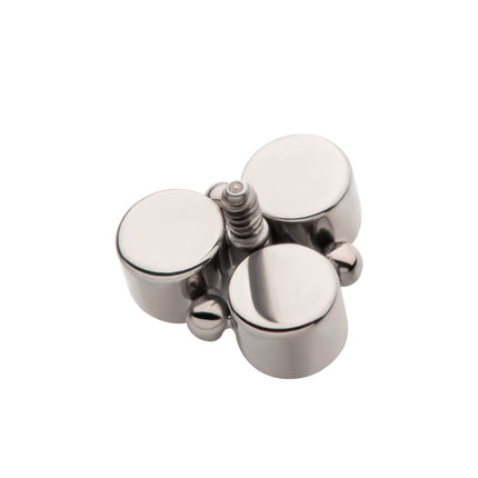 Invictus Titanium Internally Threaded 4-Bead Bezel Round CZ/Opal 3-Cluster Top