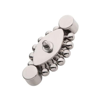Invictus Titanium Internally Threaded with Bezel Set Round CZ & Beads Around Marquise CZ Top
