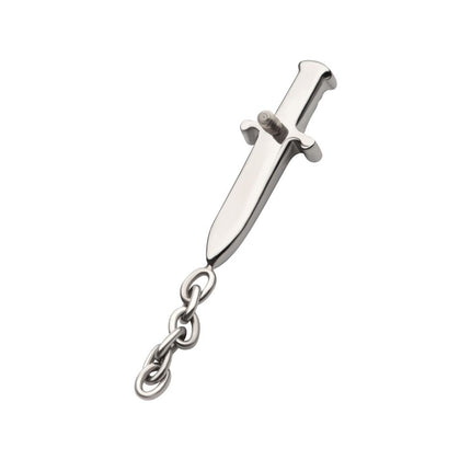 Invictus Titanium Internally Threaded Dagger Top with Dangle 8mm Chain