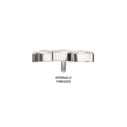 Invictus Titanium Internally Threaded Vine Shape Top with 3-Tier Full Clear CZ Gem Marquise