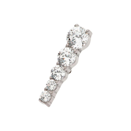 Invictus Titanium Internally Threaded Cascading Prong Set Round CZ Gem 5-Cluster Top