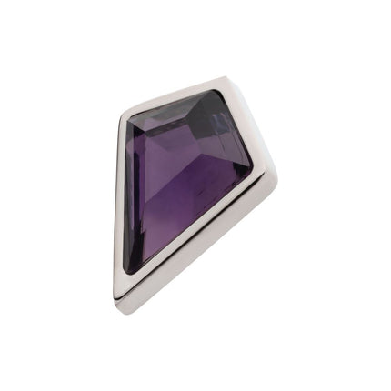 Invictus Titanium Internally Threaded Bezel Set Kite Shape Stone Top