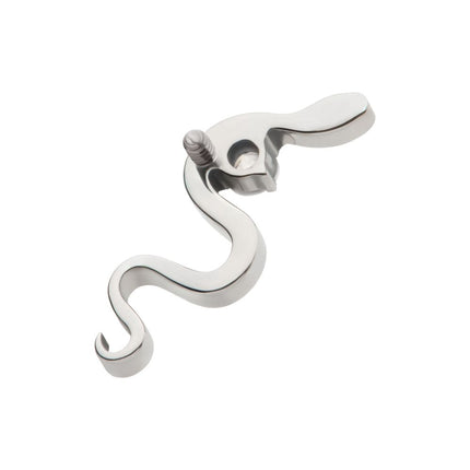 Invictus Titanium Internally Threaded with 1.8mm Prong Set Round CZ Gem Snake Top