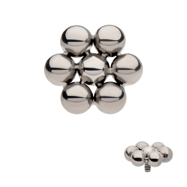 Invictus Titanium Internally Threaded 7 Beads Hexagon Shape Top