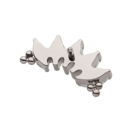 Invictus Titanium Internally Threaded with Tri Beads & Prong Set Marquise CZ 5-Cluster Top
