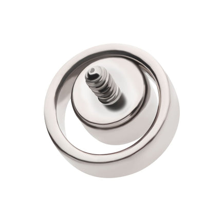 Invictus Titanium Internally Threaded with Bezel Set CZ in a Cut Out Circle Top