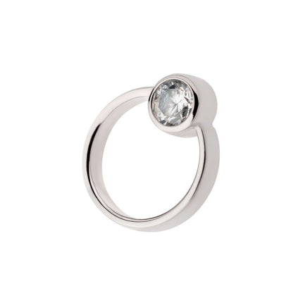 Invictus Titanium Internally Threaded with Bezel Set CZ & Cut Out Circle Top