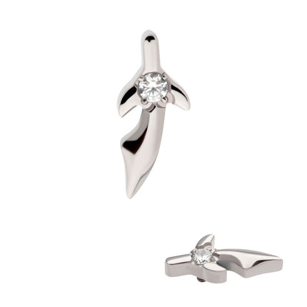 Invictus Titanium Internally Threaded with Center Prong Set CZ Dagger Top