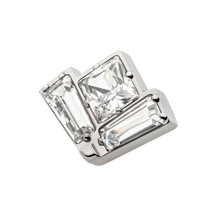 Invictus Titanium Internally Threaded Baguette & Princess Gem Fan Shape Top