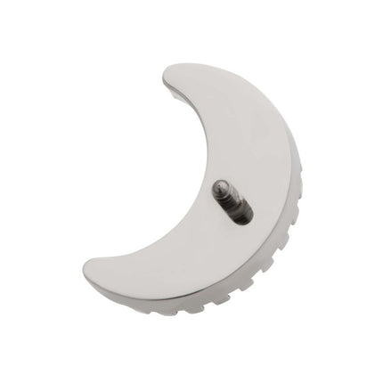 Invictus Titanium Internally Threaded Crescent Moon Top with Prong Set White Opal
